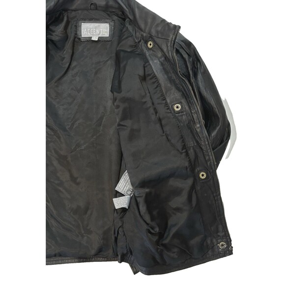 Women’s Genuine Leather Belted Jacket/Motorcycle Classic Black Size M - Picture 5 of 16